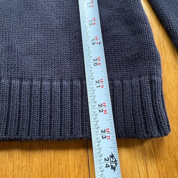 Tommy Hilfiger Jeans M Navy Blue Cotton Cable Knit Full Zip Cardigan Sweater - Picture 8 of 16